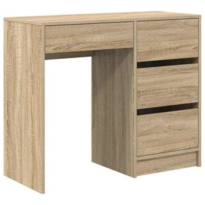 vidaXL Skrivbord Sonoma-ek Konstruerat tr&auml; 90 x 37.5 x 75 cm