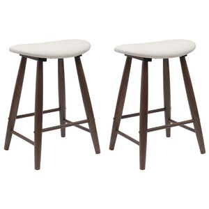 vidaXL Matstolar 2 pcs Ljusbrun 46 x 37 x 63 cm Massiv Gummitr&auml;