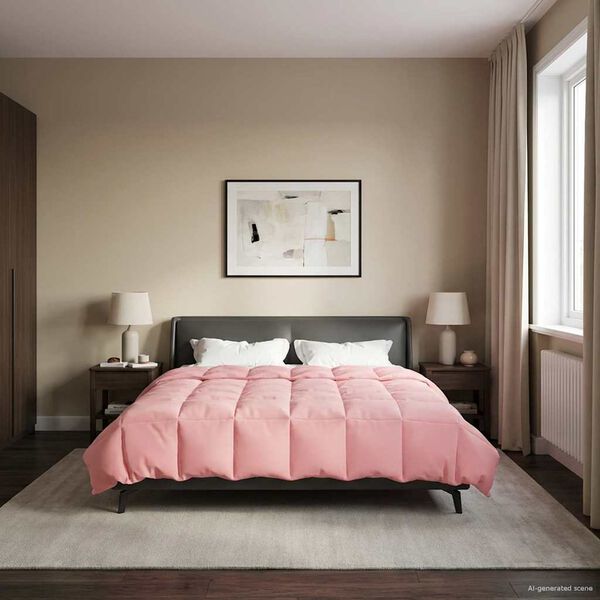 vidaXL Full &Aring;rs-Duvet Quiltad Rosa 200 x 240 cm Mikrofiber