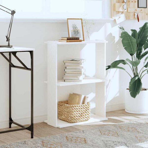 vidaXL Bokhylla 3 hyllplan vit 60x30x80 cm konstruerat trä