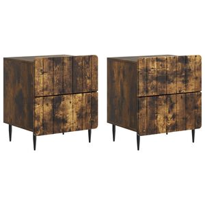 vidaXL Nattduksbord 2 pcs R&ouml;kt ek 43 x 34,5 x 49,5 cm Konstruerat tr&auml;