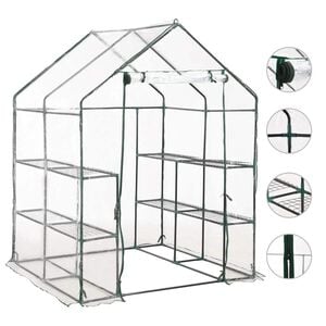 vidaXL V&auml;xthus med 8 hyllor 143x143x195 cm