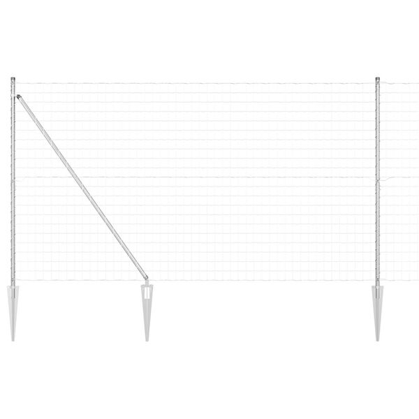 vidaXL St&auml;ngsel med stolpe Silver 1,5 x 10 m St&aring;l