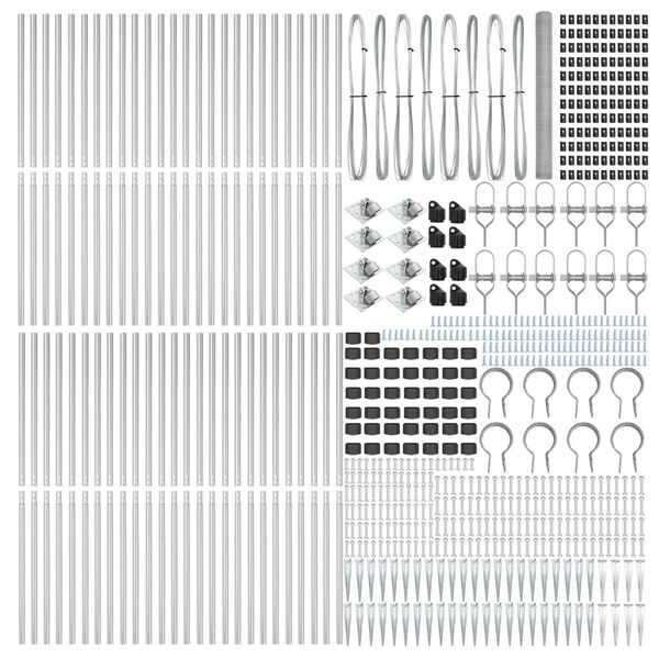vidaXL St&auml;ngselstolpe Silver 100 x 1,6 m (25 mm mesh) St&aring;l