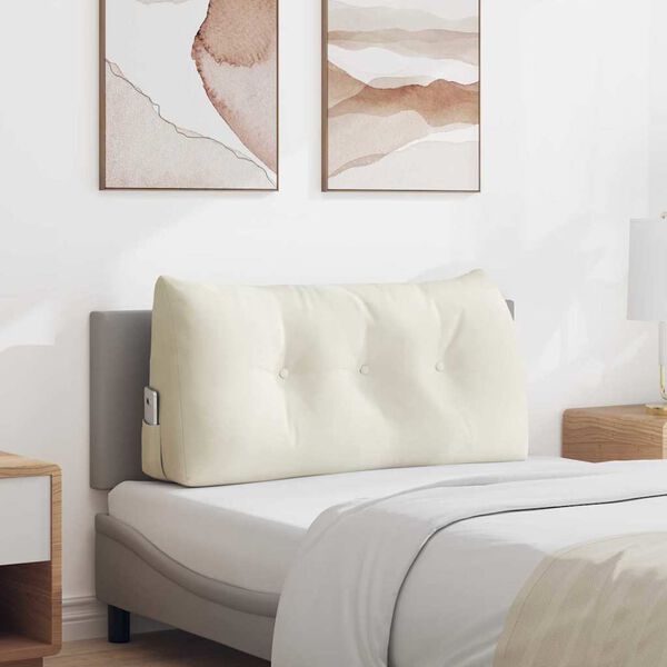 vidaXL Ryggkudde Kr&auml;m 100 x 24 x 50 cm Sammet