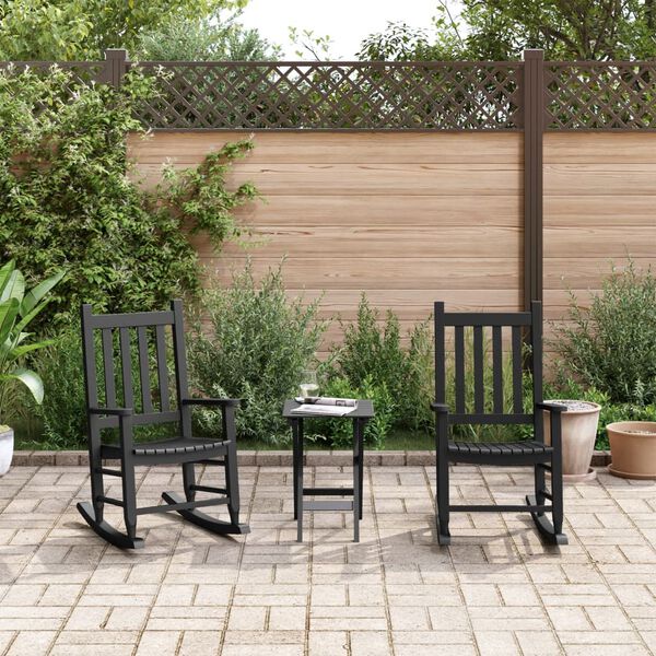 vidaXL Gungstolar f&ouml;r barn 2 st svart massivt poppeltr&auml;