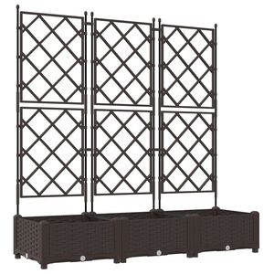 vidaXL Tr&auml;dg&aring;rdsplanterare 3 pcs Brun 120 x 40 x 125,5 cm Plast