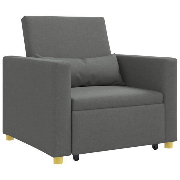 vidaXL Utdragbar soffbed enkel med hjul M&ouml;rkgr&aring; 90 x 165 x 87 cm tyg