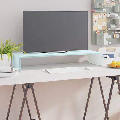 vidaXL Tv/monitor-ställ glas grön 80x30x13 cm