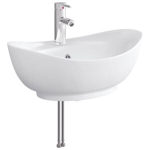 vidaXL Badrumshandfat med kran och avlopp Krom 59 x 35 x 21 cm Keramik