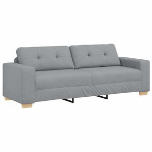 vidaXL 3-sitssoffa ljusgr&aring; 220x78x80 cm tyg