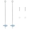 vidaXL Jordankare 2 pcs Silver &Oslash;10 x 60 cm Galvaniserat metall
