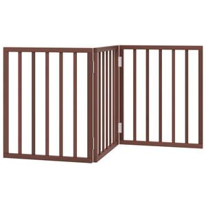 vidaXL Hundgrind hopf&auml;llbar 3 paneler brun 150 cm poppel