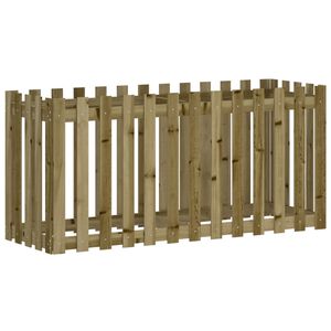 vidaXL Odlingsl&aring;da med staket-design 150x50x70 cm impregnerad furu