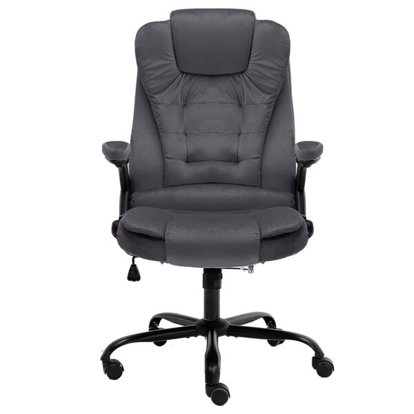 vidaXL Kontorsstol m&ouml;rkgr&aring; sammet