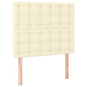 vidaXL S&auml;nggavel kr&auml;mf&auml;rgad 100x5x118/128 cm konstl&auml;der