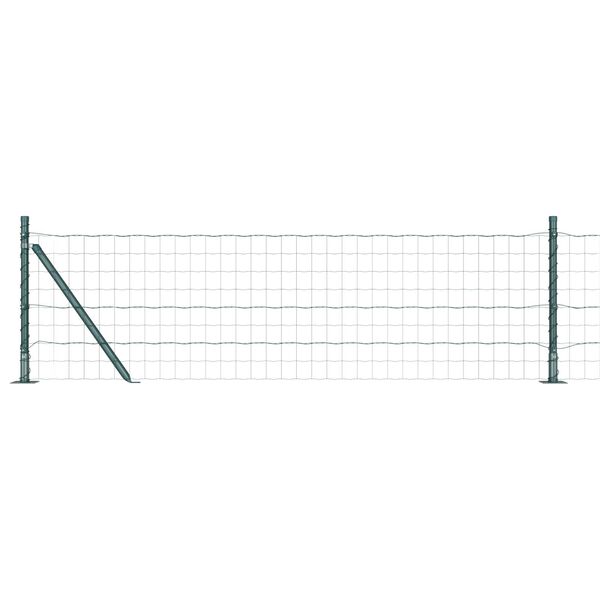 vidaXL Stängsel med stolpe Grön 0,4 x 10 m Stål och PVC