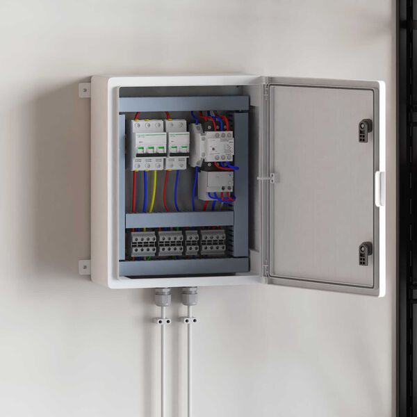 vidaXL Kontrollsk&aring;p Gr&aring; 47 x 20 x 60 cm ABS Plast