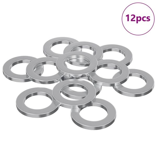 vidaXL Skivor 12 pcs Silver 10 x 10 x 1,2 mm J&auml;rn