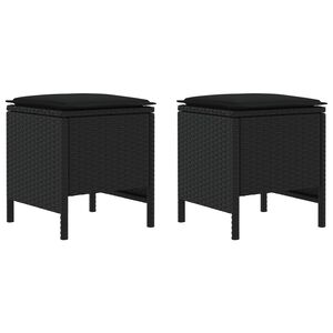 vidaXL Tr&auml;dg&aring;rdspall 2 Stycke Svart 38 x 38 x 45 cm PE Rattan