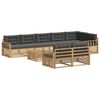 vidaXL Utomhussoffset med kudde 9 pcs Vit och antracit Polyester