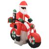 vidaXL Uppbl&aring;sbar jultomte p&aring; motorcykel LED IP44 160 cm