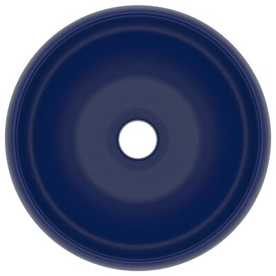 vidaXL Lyxigt runt handfat matt mörkblå 40x15 cm keramik