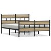 vidaXL S&auml;ngram utan madrass metall sonoma-ek 140x200 cm