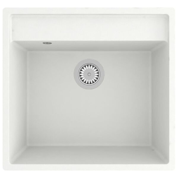 vidaXL Diskho med bräddavlopp vit granit