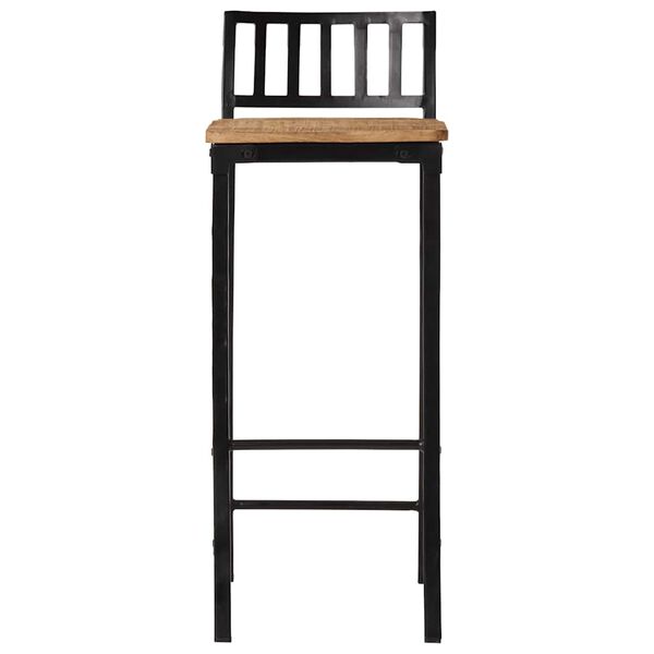 vidaXL Bargrupp 3 delar grovt mangotr&auml; och metall