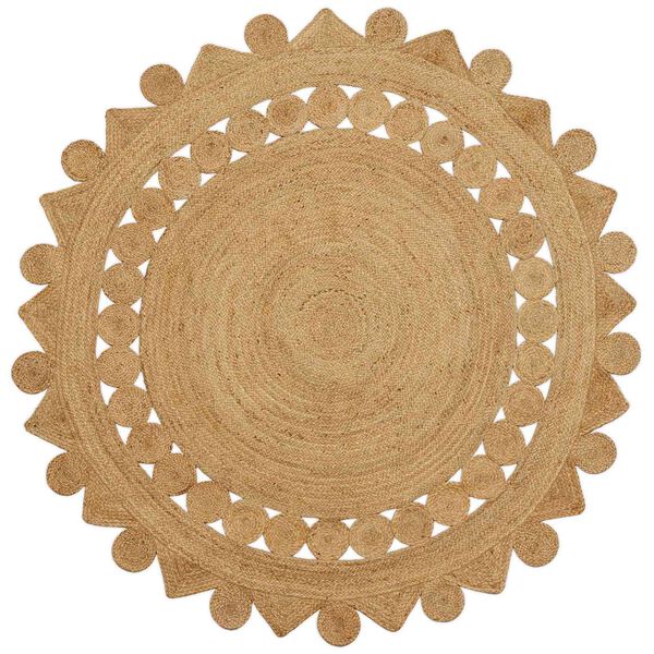 vidaXL Matta Brun Ø 210 cm Jute