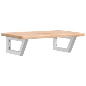 vidaXL Väggmonterad handfatshylla stål och massiv ek