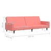 vidaXL B&auml;ddsoffa 2-sits rosa sammet