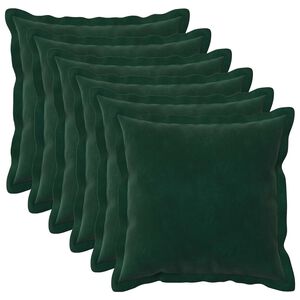 vidaXL Kudde med kudde HOUTEN 6 st M&ouml;rkgr&ouml;n Sammet