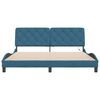 vidaXL Bed Frame with LED without Mattress Blue 180x200 cm Velvet