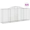 vidaXL Gabioner b&aring;gformade 25 st 300x50x120/140 cm galvaniserat j&auml;rn