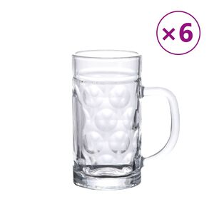 vidaXL Ölmuggar med handtag 6 st 500 ml