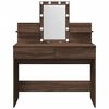 vidaXL Sminkbord med LED brun ek 100x40x130 cm