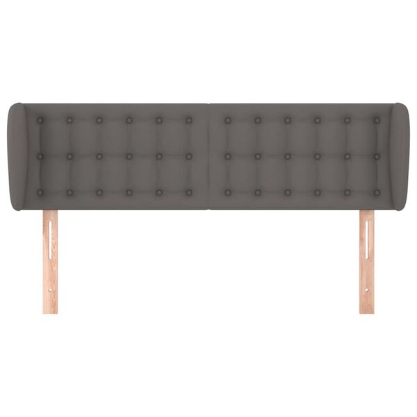 vidaXL S&auml;nggavel med kanter gr&aring; 147x23x78/88 cm konstl&auml;der