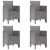 vidaXL Trädgård Stol 4 pcs Ljusgrå 53 x 49 x 85 cm PP