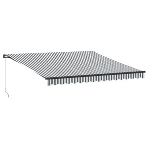 vidaXL Markis manuellt inf&auml;llbar med LEDs antracit och vit 400x350 cm