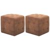 vidaXL Sittpuff 2 st brun 30x30x30 cm konstmocka