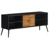 vidaXL Tv-b&auml;nk 112x31x45 cm massiv &aring;tervunnen teak
