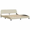 vidaXL Bed with Mattress "Dover" Cream 160x200 cm Fabric