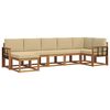 vidaXL Utomhussoffset med kudde 7 pcs Naturlig och Beige