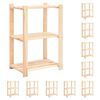 vidaXL F&ouml;rvaringshylla 3 hyllor 10 st 60x38x90 cm massiv furu 150 kg