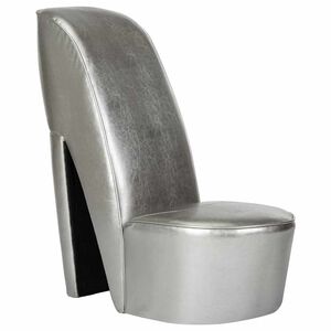 vidaXL Stol klacksko silver konstl&auml;der