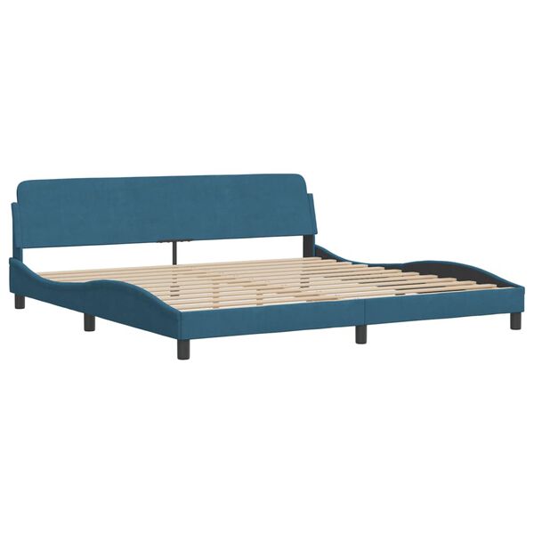 vidaXL Bed with Mattress "Hanko" Blue 200x200 cm Velvet