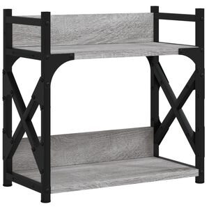 vidaXL Skrivarst&auml;ll 2 hyllor gr&aring; sonoma 40x20x40 cm konstruerat tr&auml;