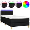 vidaXL Rams&auml;ng med madrass & LED svart 90x190 cm tyg